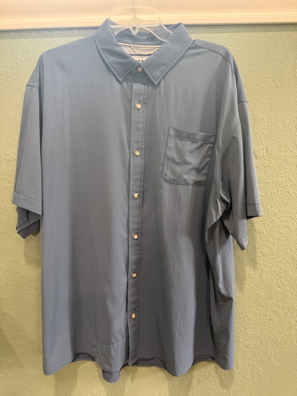 Poncho Men's Short-Sleeve Button-Down Shirt — Slate Blue
